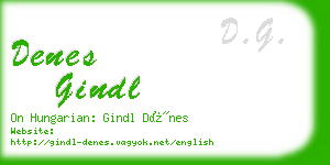 denes gindl business card